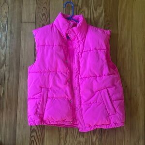 Hot pink puffer women's vest